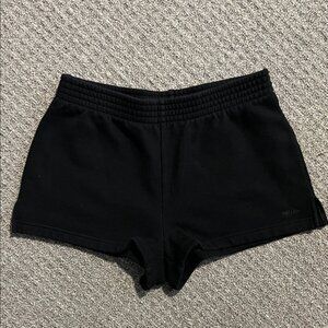 Black Women's Sweat Shorts Mini mid rise perfect cozy fleece